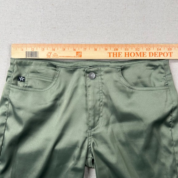 Vintage Tyte Pants Womens 7/8 Flare Disco Y2K Low Rise Rave Club Green USA - Picture 6 of 9